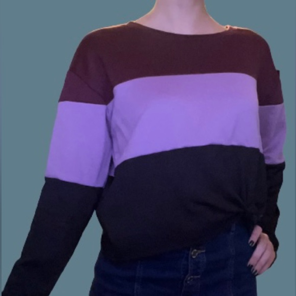 Purple Black Long sleeve Sweater